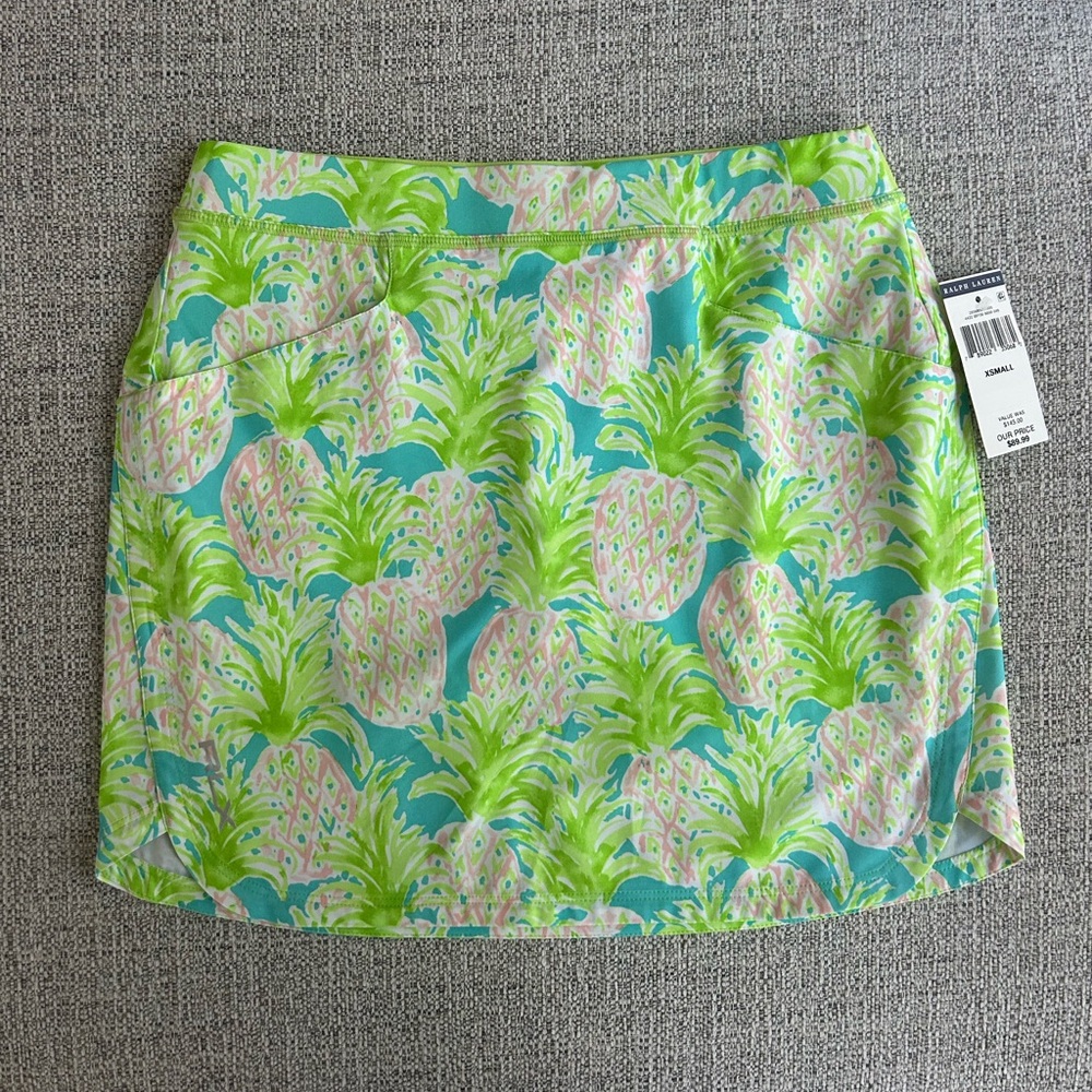 Ralph Lauren Pineapple Print Skirt - Green and Pink